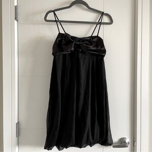 3/$45 Satin Bow Babydoll Mini Dress